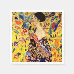 Gustav Klimt Lady with Fan Napkin