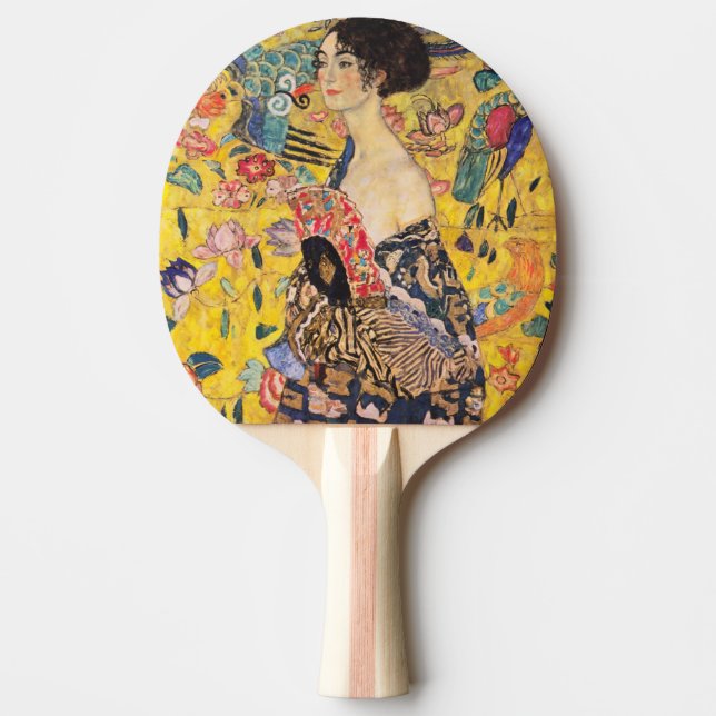 Gustav Klimt - Lady with Fan Ping Pong Paddle (Front)