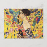 Gustav Klimt Lady With Fan Postcard<br><div class="desc">Gustav Klimt Lady With Fan Postcard</div>