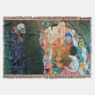 Gustav Klimt "Life and Death" Throw Blanket
