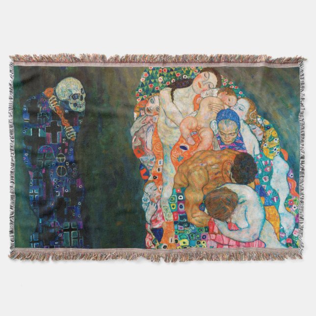 Gustav Klimt "Life and Death" Throw Blanket (Front)
