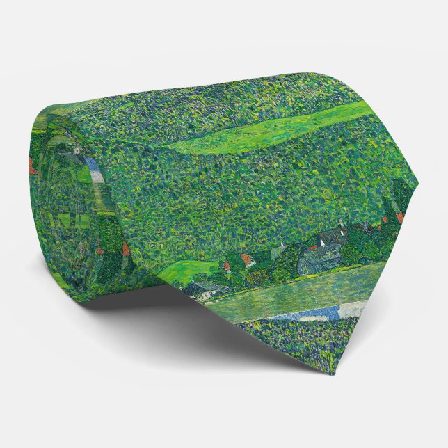 Gustav Klimt ,  “ Litzlberg on Lake Attersee ” Tie (Rolled)