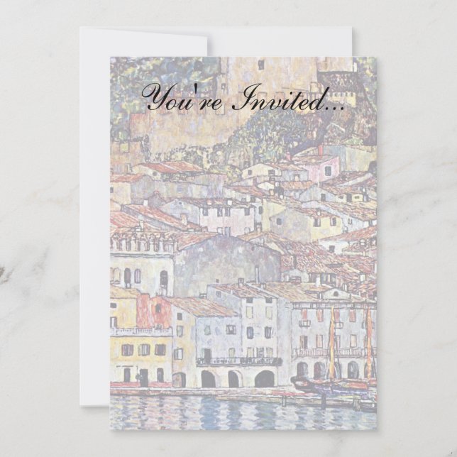 Gustav Klimt - Malcesine at Lake Garda Italy Invitation (Front)