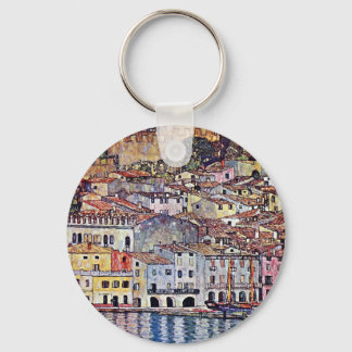 Gustav Klimt - Malcesine at Lake Garda Italy Keychain