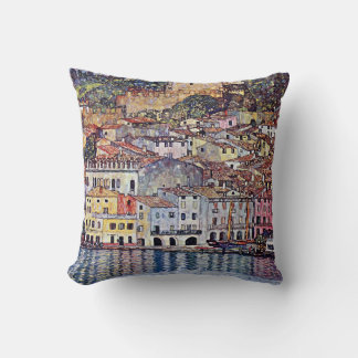 Gustav Klimt - Malcesine at Lake Garda Italy Throw Pillow