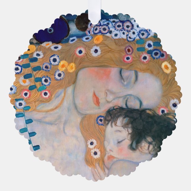 Gustav Klimt - Mother and Child Ornament Card (Front)
