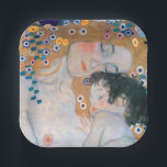 Gustav Klimt - Mother and Child Paper Plate<br><div class="desc">Mother and Child (detail of Three Ages of Woman) - Gustav Klimt,  Oil on Canvas,  1905</div>