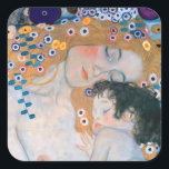 Gustav Klimt - Mother and Child Square Sticker<br><div class="desc">Mother and Child (detail of Three Ages of Woman) - Gustav Klimt,  Oil on Canvas,  1905</div>