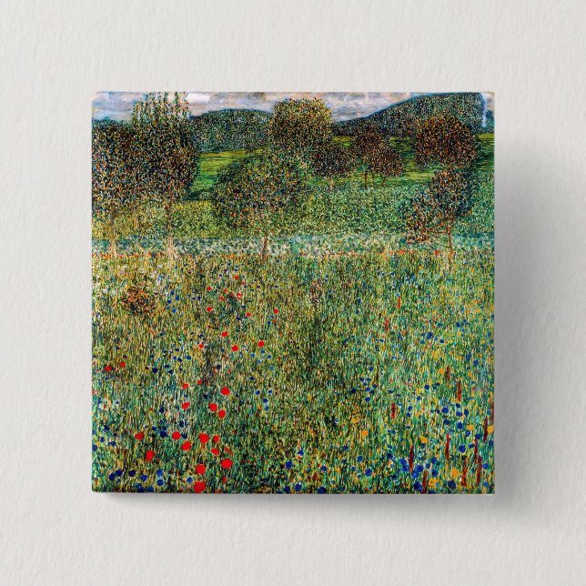 Gustav Klimt - Orchard 2 Inch Square Button (Front)