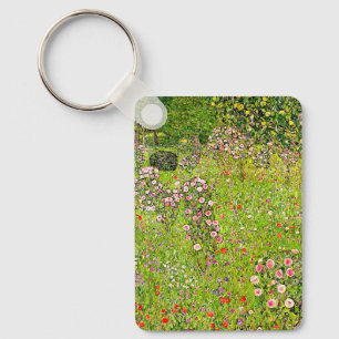 Gustav Klimt Orchard with Roses Keychain