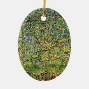 Gustav Klimt painting art nouveau The Apple Tree Ceramic Ornament