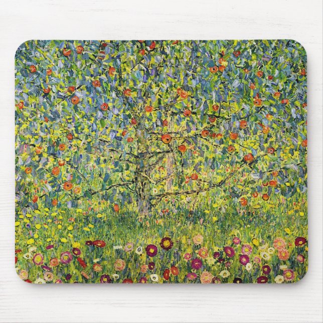 Gustav Klimt painting art nouveau The Apple Tree Mouse Pad (Front)