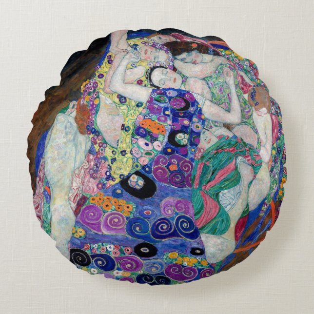 Gustav Klimt Painting The Virgin Round Pillow (Front)