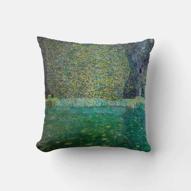Gustav Klimt - Park of Schloss Kammer am Attersee Throw Pillow (Front)