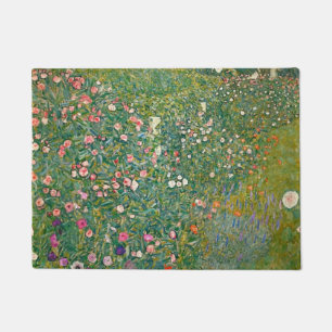 Gustav Klimt Pink Flowers Doormat