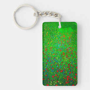 Gustav Klimt Poppy Field Keychain