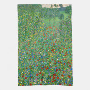 Gustav Klimt - Poppy Field Kitchen Towel