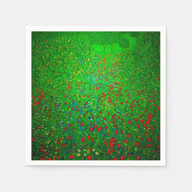 Gustav Klimt Poppy Field Napkin (Front)