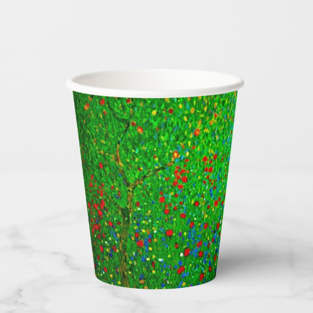 Gustav Klimt Poppy Field Paper Cups (Front)