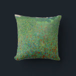 Gustav Klimt - Poppy Field Throw Pillow<br><div class="desc">Poppy Field / Field of Poppies - Gustav Klimt,  Oil on Canvas,  1907</div>