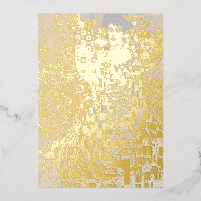 Gustav Klimt - Portrait of Adele Bloch-Bauer I Foil Holiday Card (Front)
