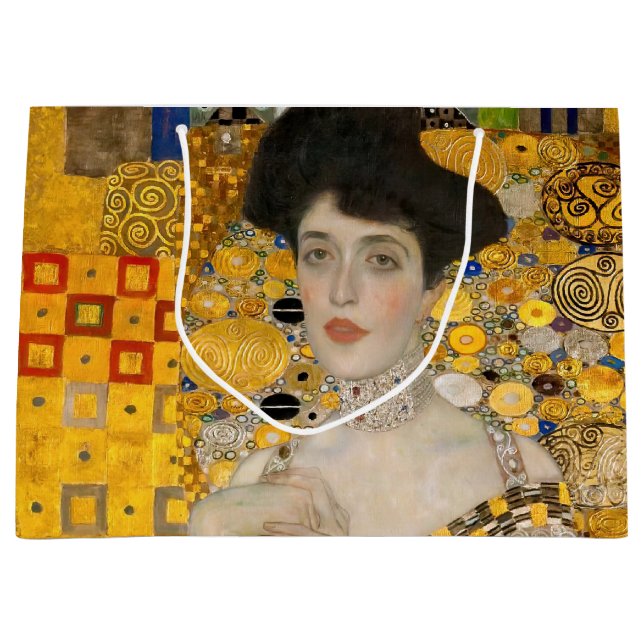 Gustav Klimt - Portrait of Adele Bloch-Bauer I Large Gift Bag (Front)