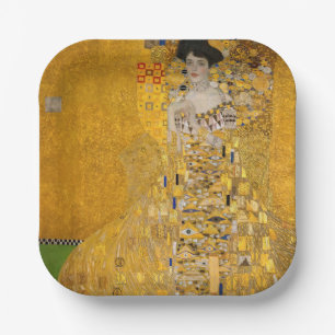Gustav Klimt - Portrait of Adele Bloch-Bauer I Paper Plate