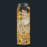 Gustav Klimt - Portrait of Adele Bloch-Bauer I Thermal Tumbler<br><div class="desc">Portrait of Adele Bloch-Bauer I - Gustav Klimt,  Oil on Canvas,  1907</div>