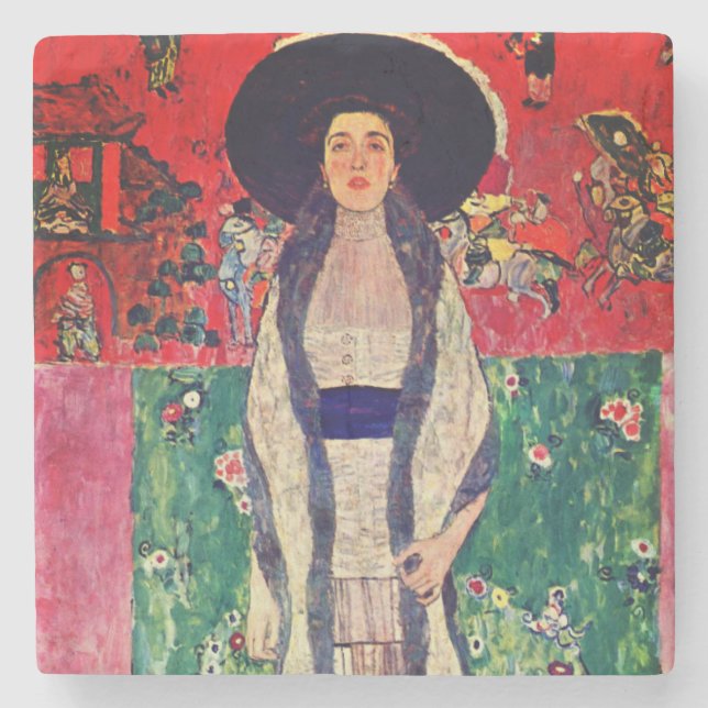 Gustav Klimt Portrait of Adele Bloch-Bauer II Stone Coaster (Front)