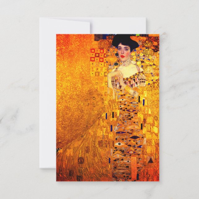 Gustav Klimt Portrait of Adele Bloch Bauer RSVP Card (Front)