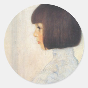 Gustav Klimt Portrait of Helene Klimt Classic Round Sticker