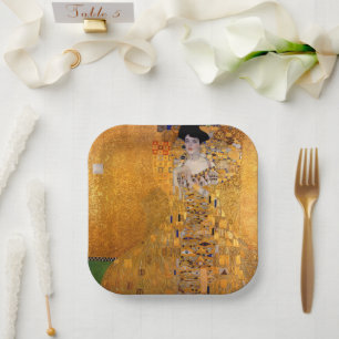 Gustav Klimt Portrait Paper Plate
