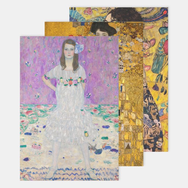 Gustav Klimt - Portraits Masterpieces Selection Wrapping Paper Sheet (Creator Uploaded)