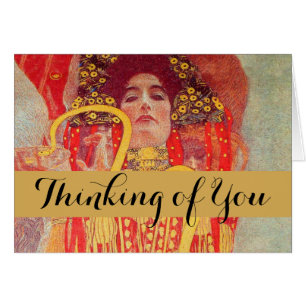 Gustav Klimt Red Woman Gold Snake Painting