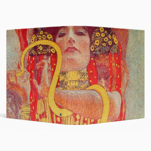 Gustav Klimt Red Woman Gold Snake Painting Binder