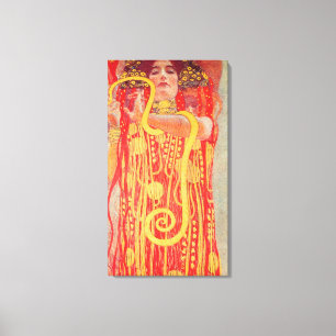 Gustav Klimt Red Woman Gold Snake Painting Canvas Print