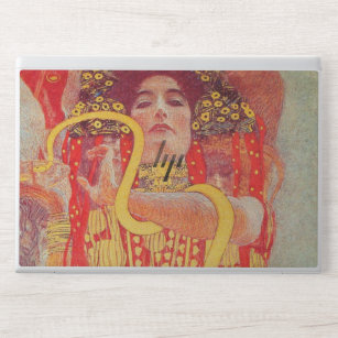 Gustav Klimt Red Woman Gold Snake Painting HP Laptop Skin