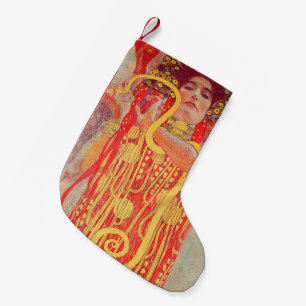 Gustav Klimt Red Woman Gold Snake Painting Small Christmas Stocking