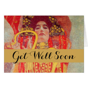 Gustav Klimt Red Woman Gold Snake Peinture