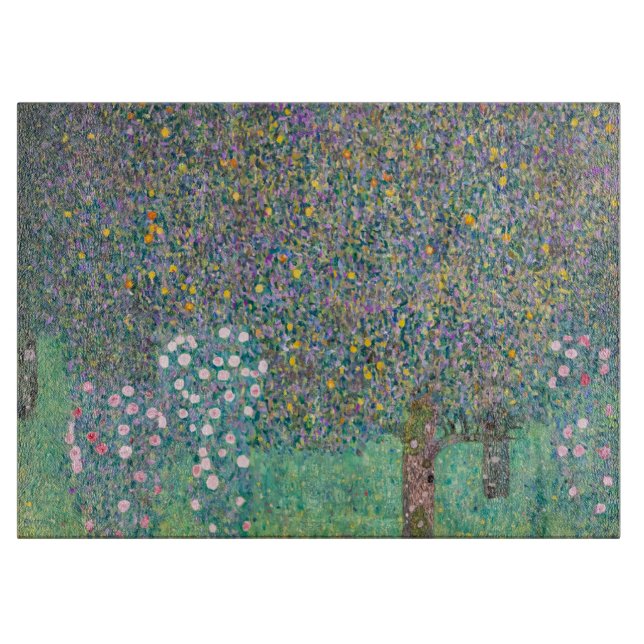 Gustav Klimt - Rosebushes under the Trees Cutting Board (Front)