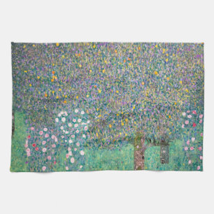 Gustav Klimt - Rosebushes under the Trees Kitchen Towel