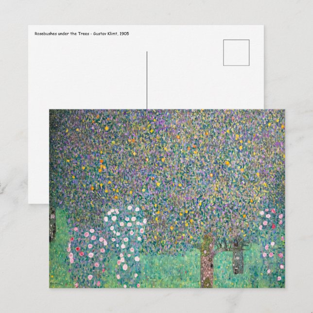 Gustav Klimt - Rosebushes under the Trees Postcard (Front/Back)