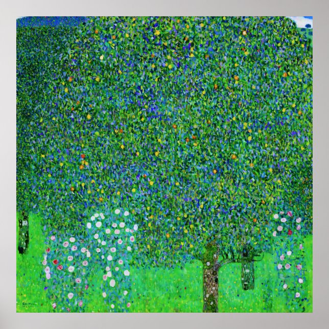 Gustav Klimt - Rosebushes under the Trees  Poster (Front)