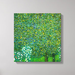 Gustav Klimt Roses Under The Pear Tree Canvas Print