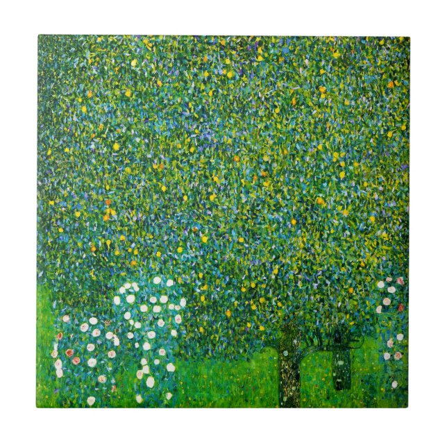 Gustav Klimt Roses Under The Pear Tree Tile (Front)