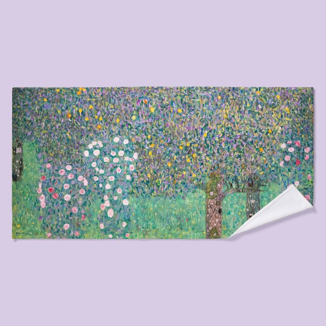 Gustav Klimt - Rosiers sous les arbres (Serviette de bain)