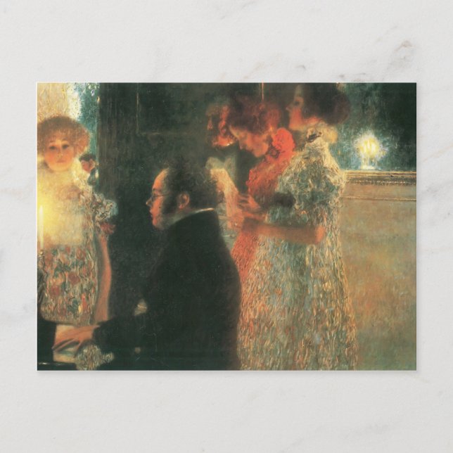 Gustav Klimt- Schubert at the Piano II Postcard (Front)