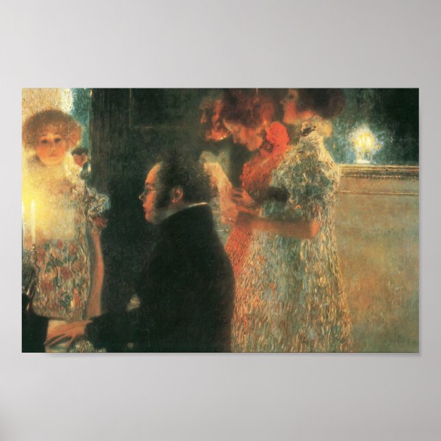 Gustav Klimt- Schubert at the Piano II Poster (Front)
