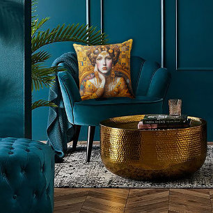Gustav Klimt Seated Woman Throw Pillow