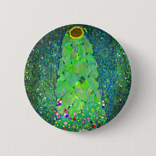 Gustav Klimt Sunflower 2 Inch Round Button (Front)